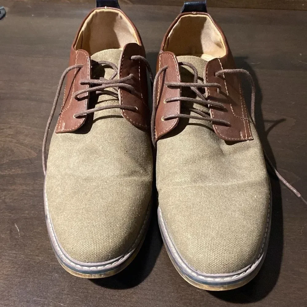 Madden Mens Yanton Oxford Dress Shoes Brown Almond Toe Lace Up Size 11